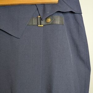 Venus Women's Size 10 Navy Blue Pencil Skirt With Buckle Detail Business Casual